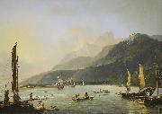 William Hodges Hodges' painting of HMS Resolution and HMS Adventure in Matavai Bay, Tahiti France oil painting artist